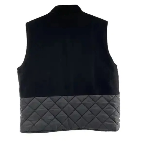 WOOLRICH Two-tone Black Poly-Nylon Reversible quilted womens Vest Small EUC - Picture 2 of 5